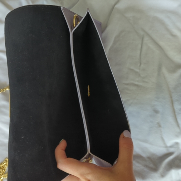 Lilac purple envelope clutch with gold accents and removable chain, NWOT - Picture 4 of 8